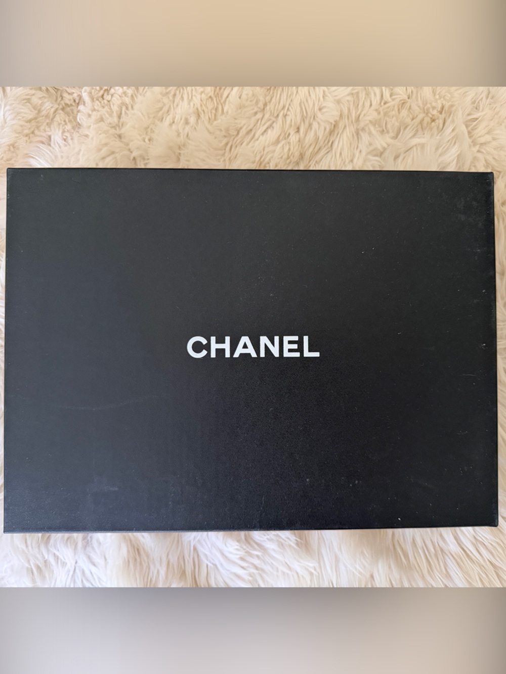 CHANEL Empty Black Box with White Logo. Original box made in Italy for boots.